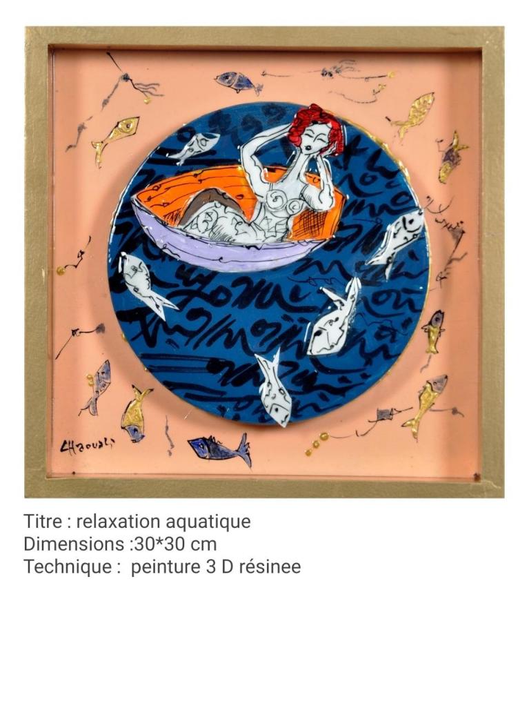 Dive into the Artistic Universe of Amin Chaouali: A Poetic Interpretation of "Aquatic Relaxation"