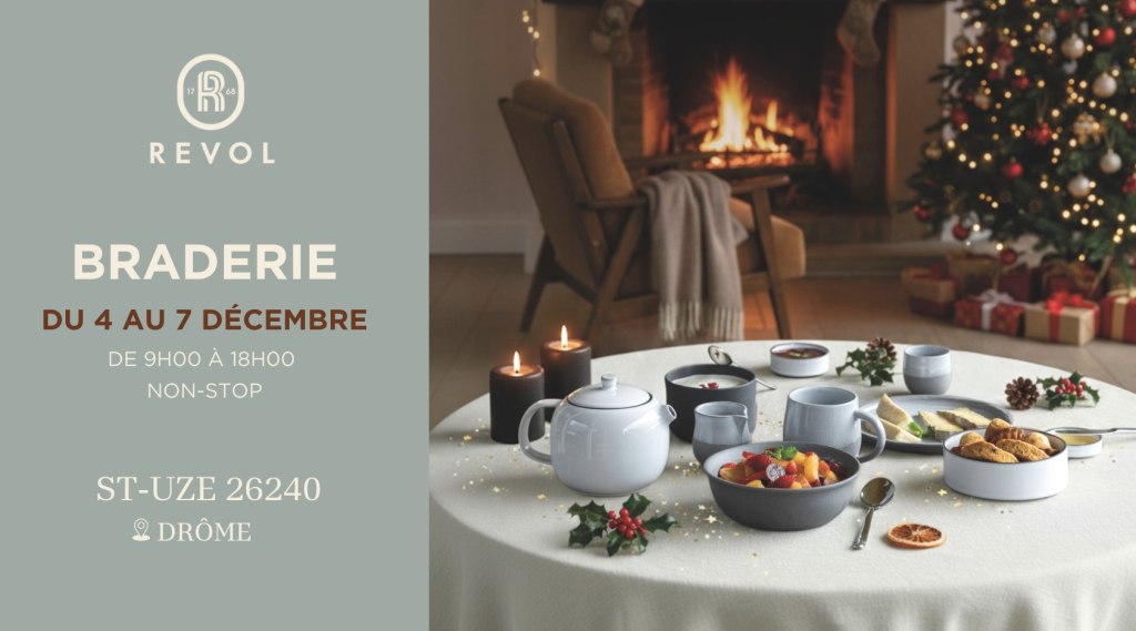 Découvrez la Grande Braderie Revol 2025 à Saint-Uze (Drôme) : 4 jours de porcelaine française à prix d’usine, innovations écoresponsables, et immersion dans l’art de la table made in France. Infos pratiques, histoire, et conseils d’achat